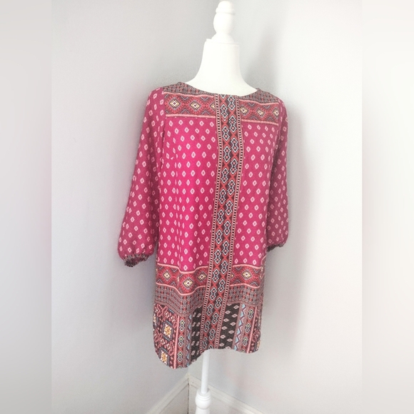 LOFT Aztec Print Shift Dress Petites XXS - Picture 3 of 5